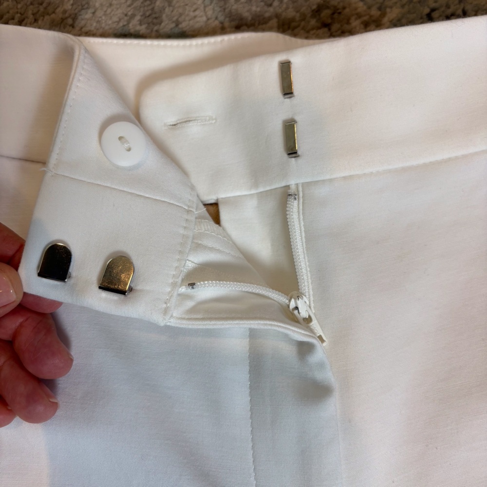 LOFT White Cropped Wide-Leg Trousers High Rise Size 6 EUC - Picture 5 of 10